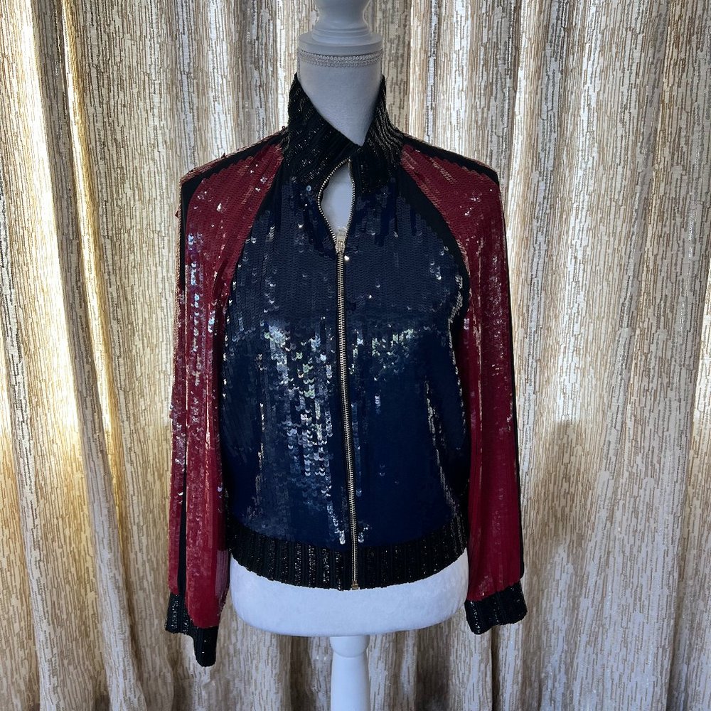 NWT Hilfiger Collection sequined bomber jacket